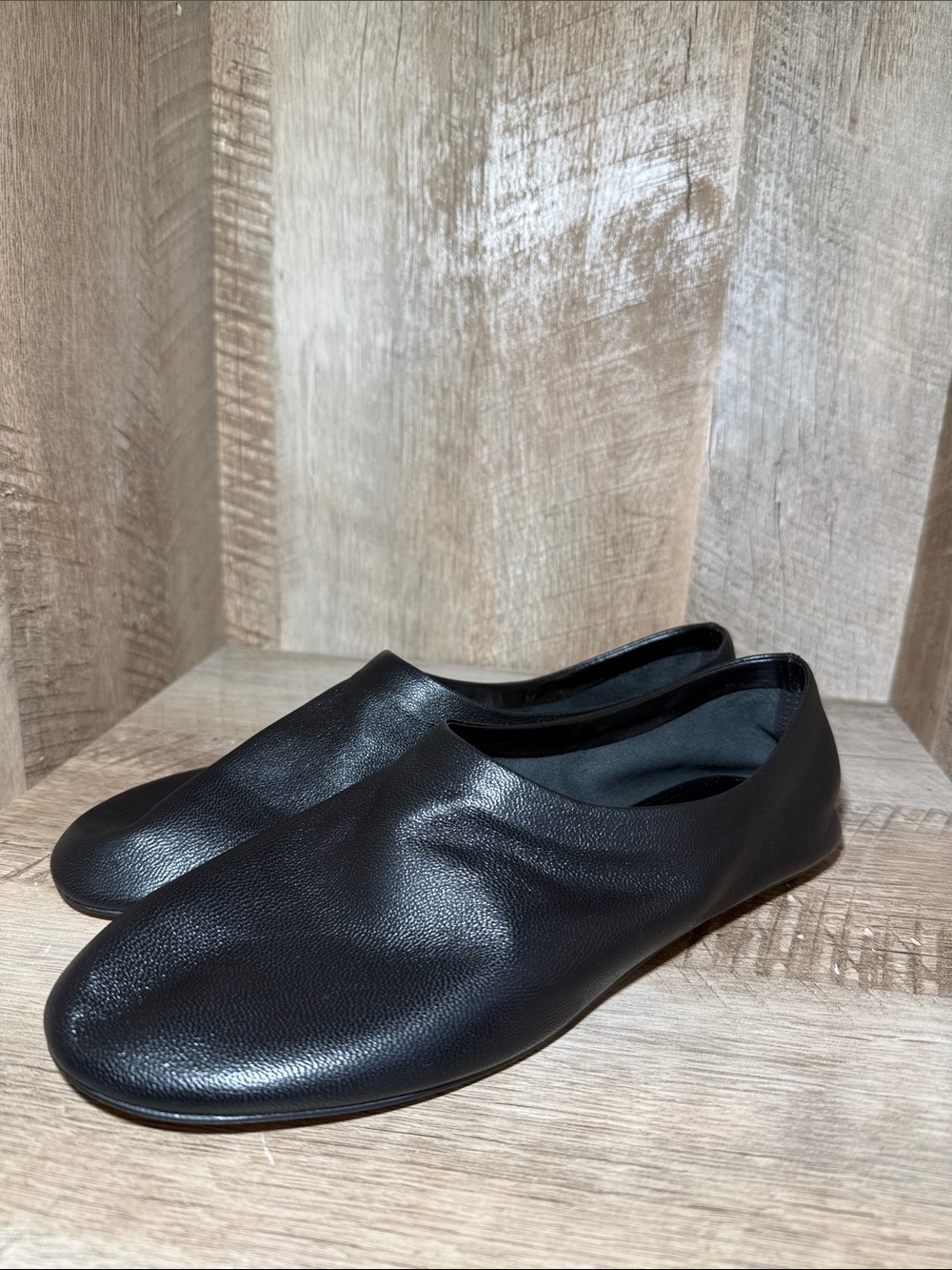 MANGO Leather Flat Shoes Ballerina - Picture 4 of 10